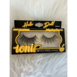 Ioni Hello Doll 3D Faux Mink Lashes Wispy Long Crisscross 68664 Black Eyelashes
